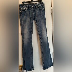 Miss Me Size 28 Dark Wash Boot-Cut Jeans with Fading